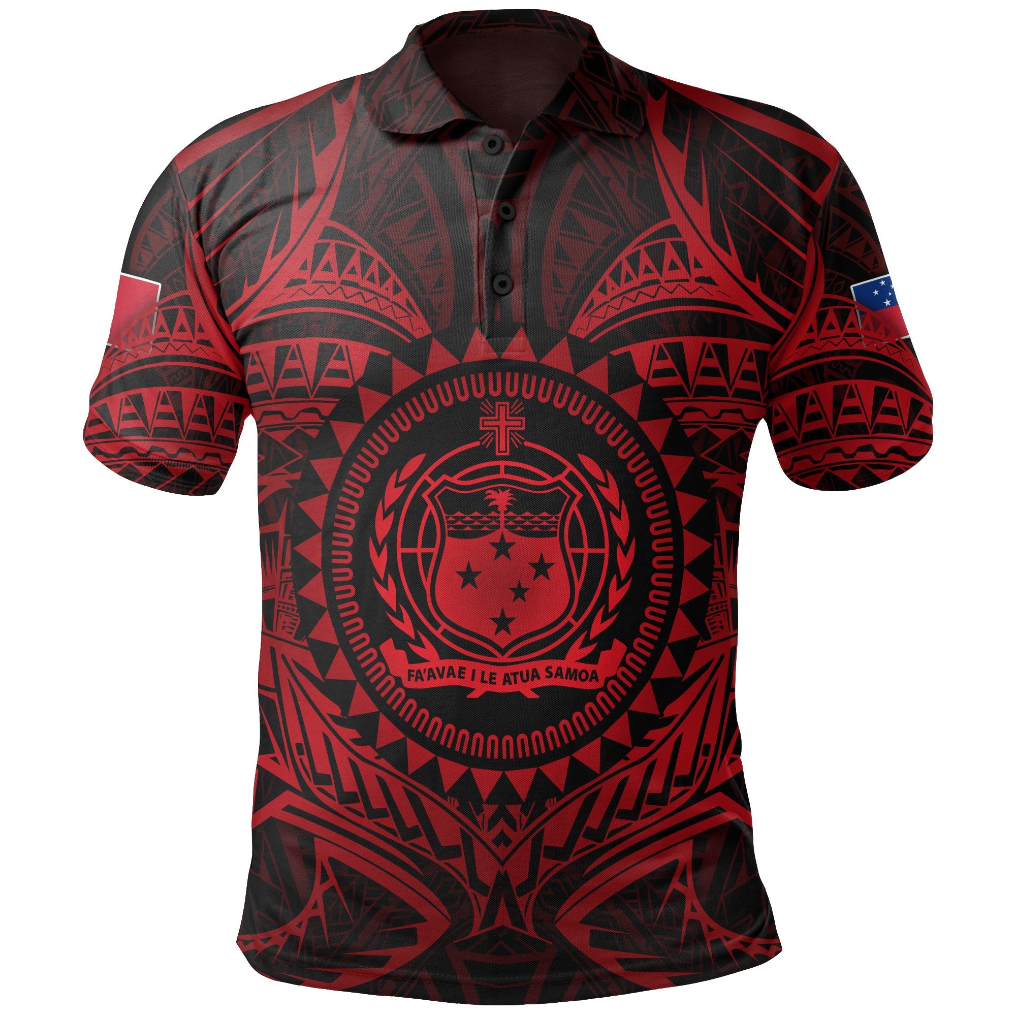 Samoa Polynesian Polo Shirt Samoa Red Seal Unisex Red - Polynesian Pride