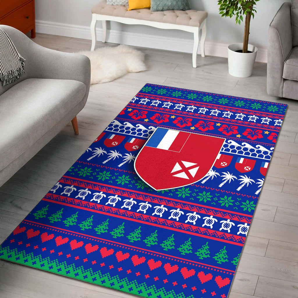 Wallis and Futuna Christmas Area Rug - Ugly Christmas - LT12 Blue - Polynesian Pride