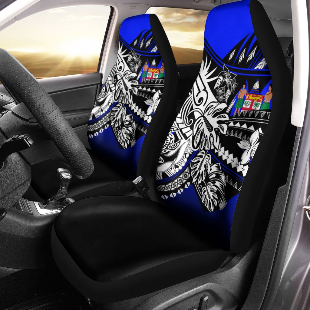 Fiji Car Seat Cover - The Flow OF Ocean Blue Color Universal Fit Blue - Polynesian Pride