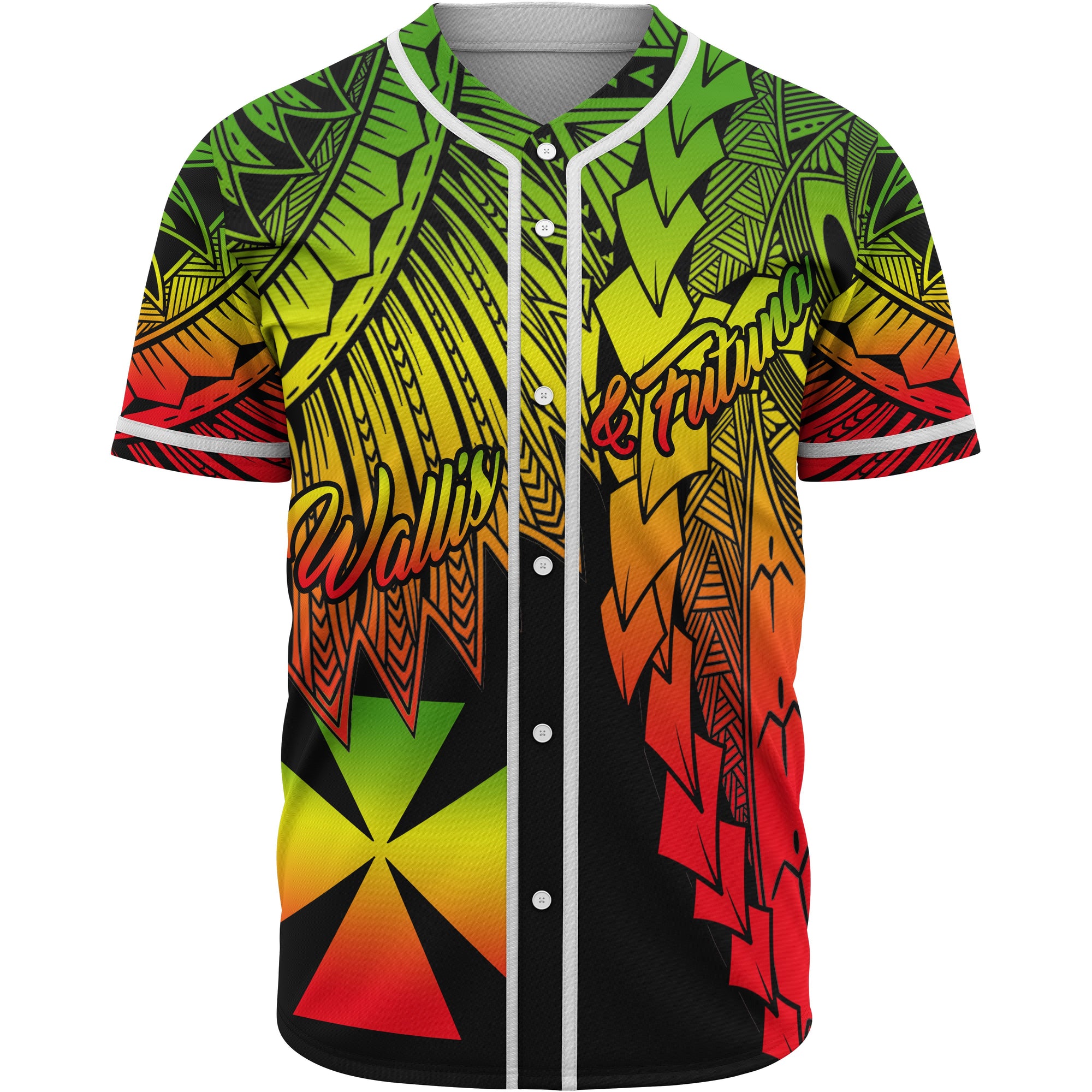 Wallis and Futuna Polynesian Baseball Shirt - Tribal Wave Tattoo Reggae Unisex Reggae - Polynesian Pride