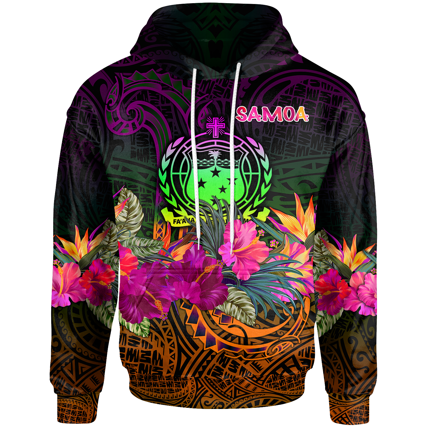 Samoa Hoodie Summer Hibiscus Unisex Reggae - Polynesian Pride