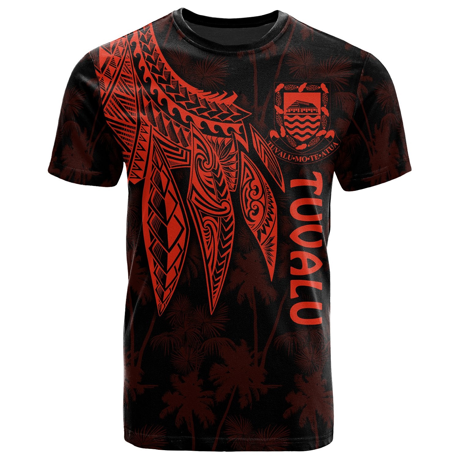 Tuvalu T Shirt Polynesian Wings (Red) Unisex Red - Polynesian Pride