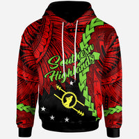 Papua New Guinea Southern Highlands Province Polynesian Hoodie Tribal Wave Tattoo Unisex Red - Polynesian Pride