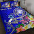 Fiji Custom Personalised Quilt Bed Set - Turtle Plumeria (Blue) - Polynesian Pride