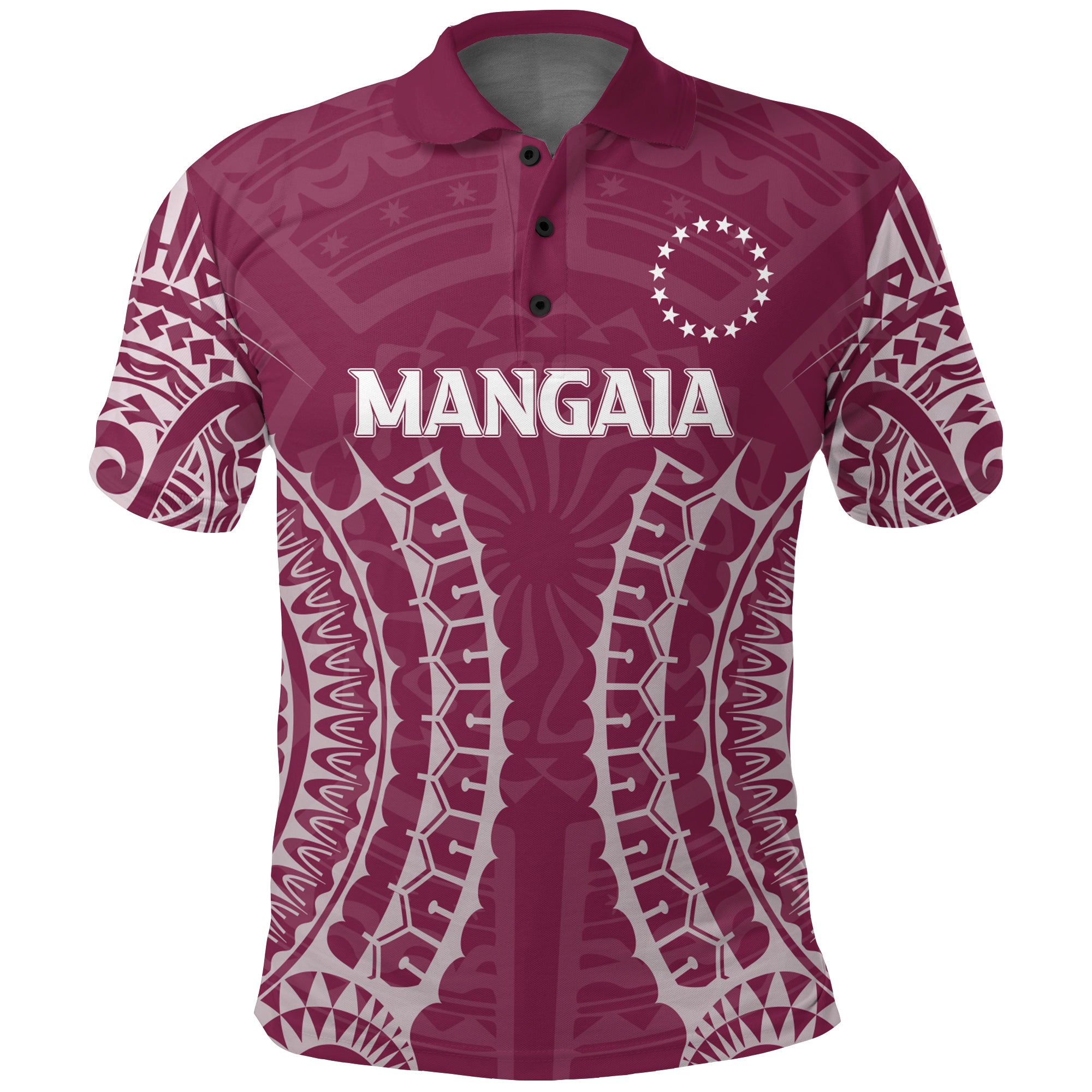 Custom Cook Islands Mangaia Polo Shirt Tribal Pattern LT12 Unisex Pink - Polynesian Pride