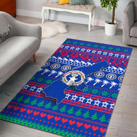 Northern Mariana Islands Christmas Area Rug - Ugly Christmas - LT12 Blue - Polynesian Pride