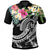 Papua New Guinea Polynesian Polo Shirt Summer Plumeria (Black) Unisex Black - Polynesian Pride