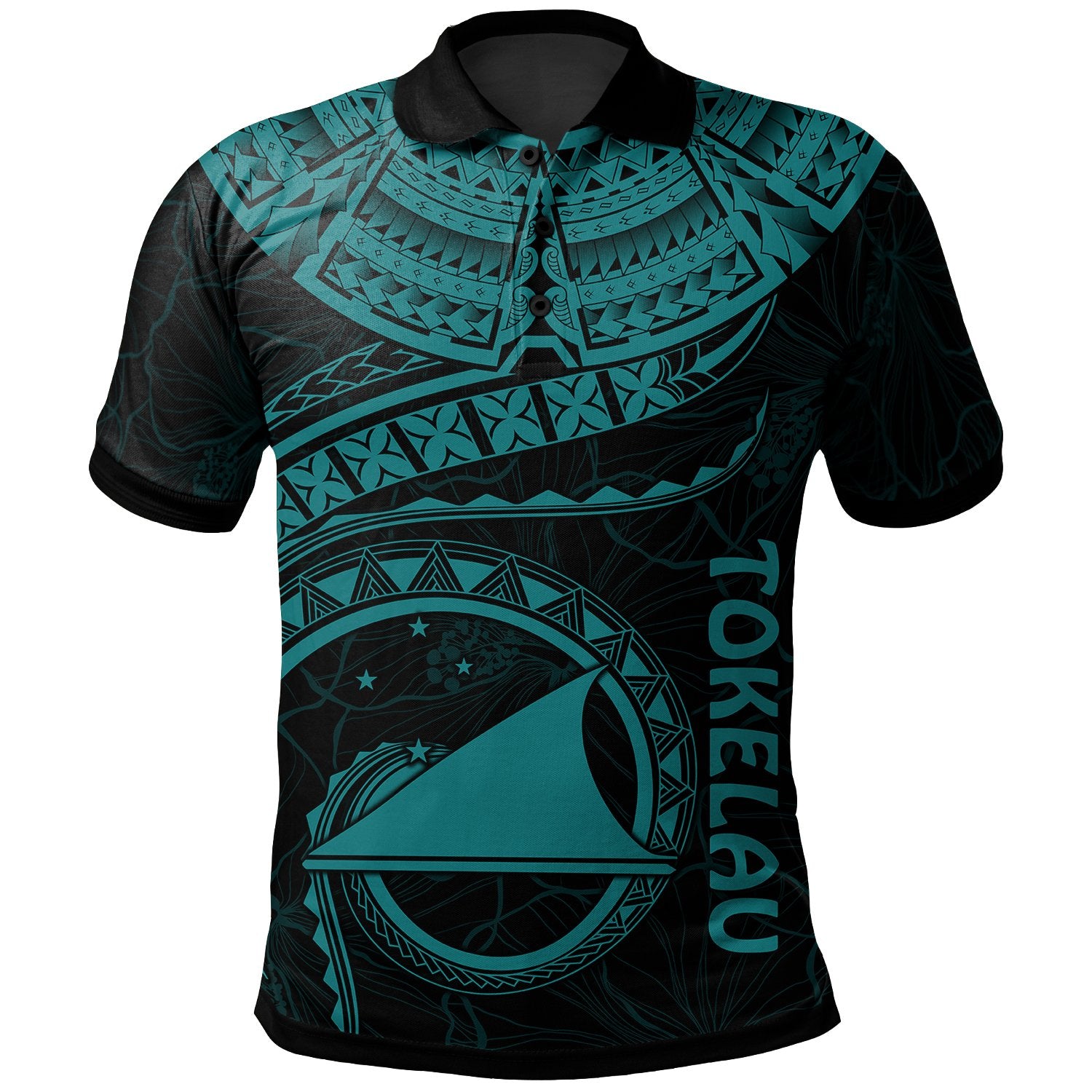 Tokelau Polynesian Polo Shirt Tokelau Waves (Turquoise) Unisex Turquoise - Polynesian Pride