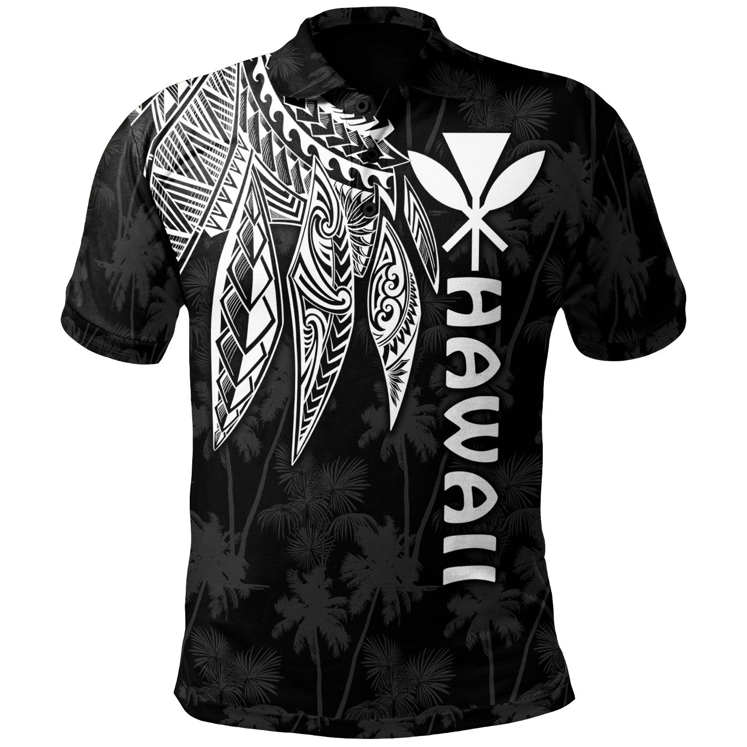 Polynesian Hawaii Kanaka Maoli Polo Shirt Polynesian Wings (White) Unisex White - Polynesian Pride