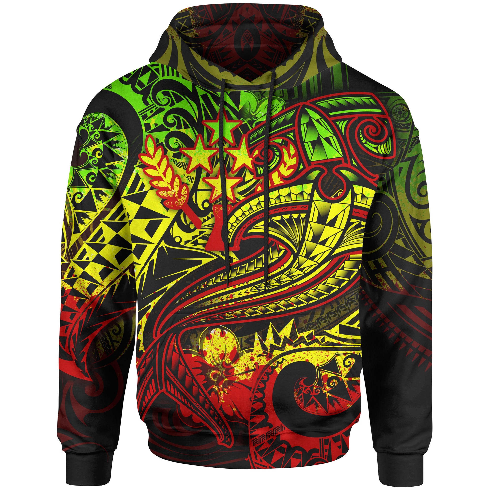 Kosrae Hoodie Reggae Shark Polynesian Tattoo Unisex Reggae - Polynesian Pride