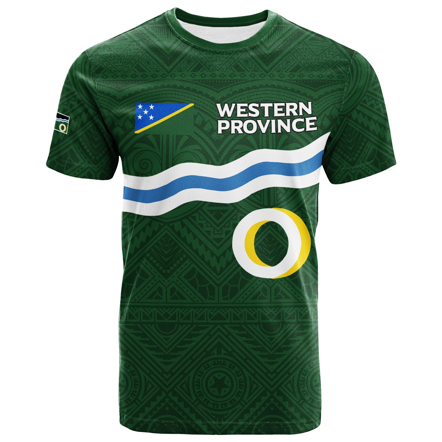 Custom Solomon Islands Western Province T Shirt Tribal Pattern LT12 Unisex Green - Polynesian Pride