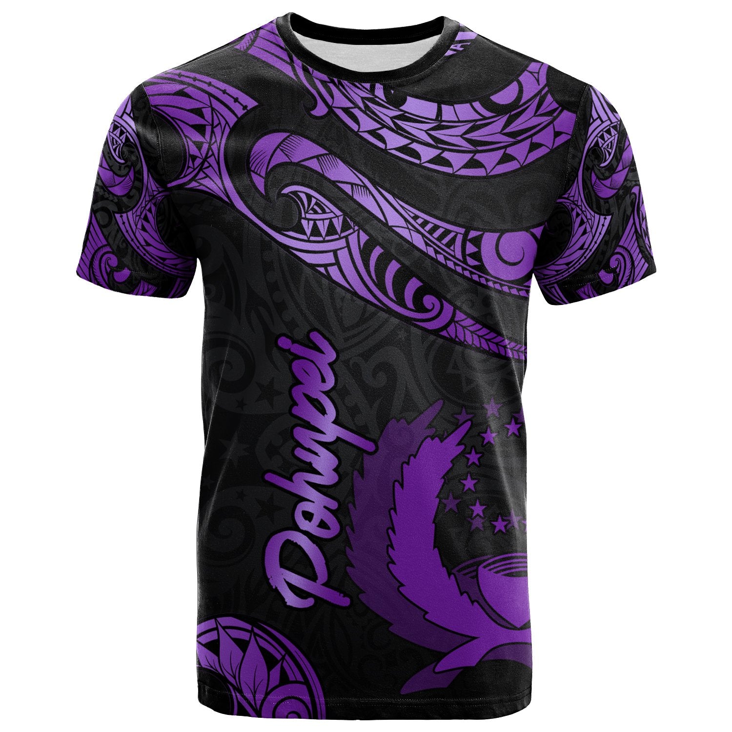 Pohnpei Micronesia T Shirt Poly Tattoo Purple Version Unisex Purple - Polynesian Pride