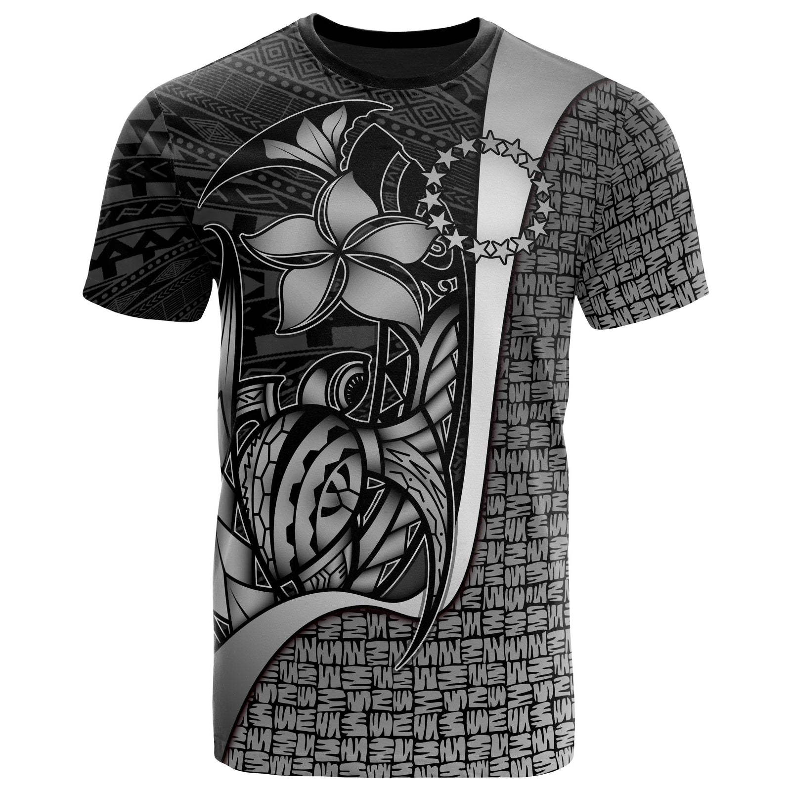 Cook Islands Polynesian T Shirt White Turtle with Hook Unisex WHITE - Polynesian Pride