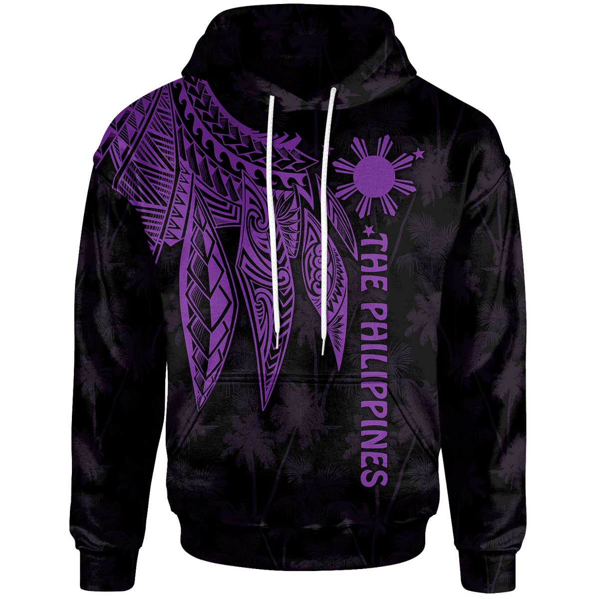 The Philippines Hoodie Polynesian Wings (Purple) Purple - Polynesian Pride