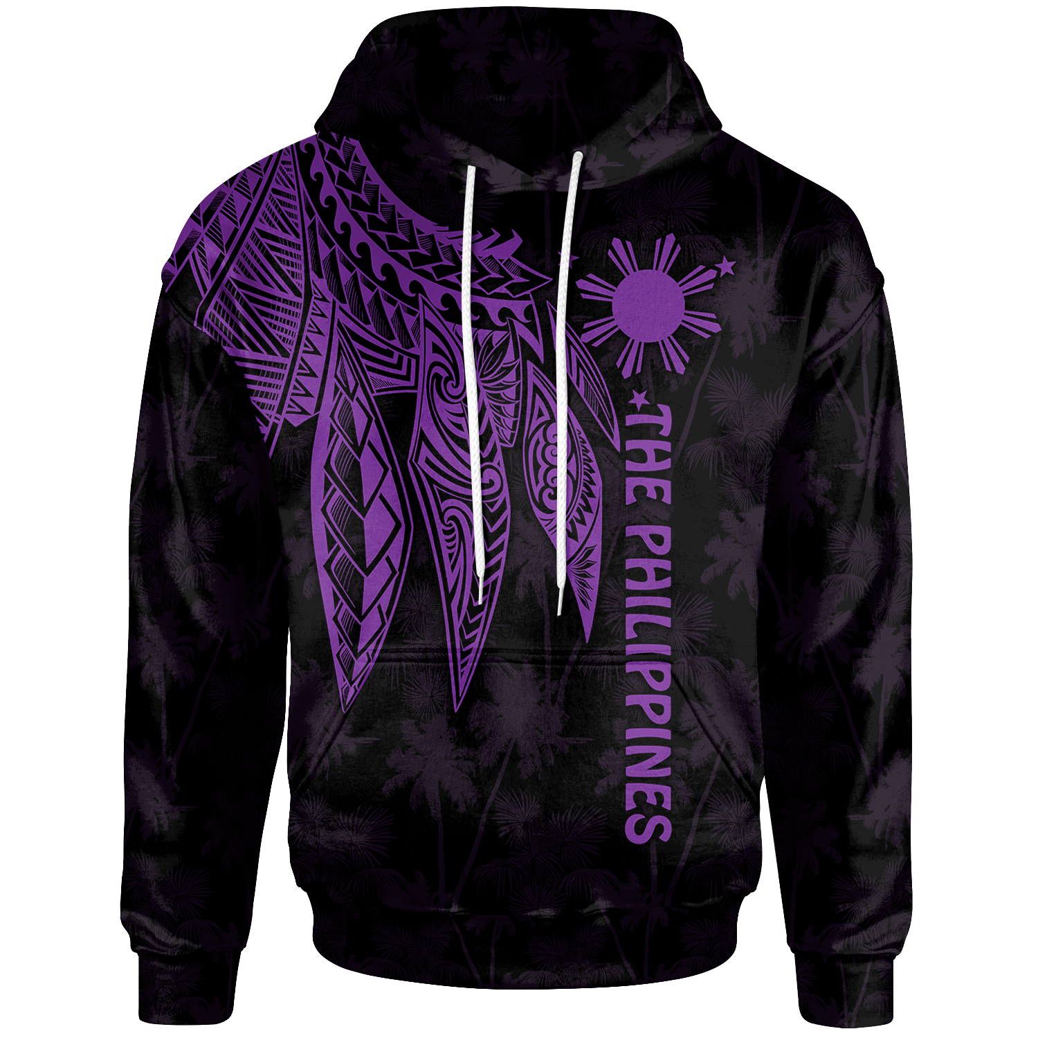 The Philippines Hoodie Polynesian Wings (Purple) Purple - Polynesian Pride