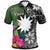 Nauru Polo Shirt Turtle Plumeria Banana Leaf Unisex Black - Polynesian Pride