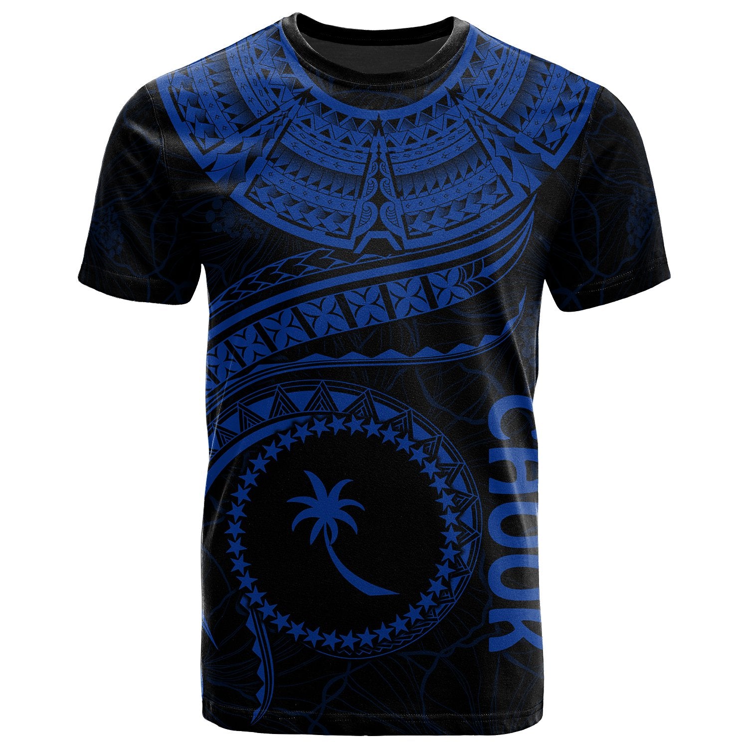 Chuuk Polynesian T Shirt Chuuk Waves (Blue) Unisex Blue - Polynesian Pride