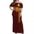 Hawaii Castle High School Polynesian Tribal Off Shoulder Dress Ver 2 - LT12 Long Dress Orange - Polynesian Pride