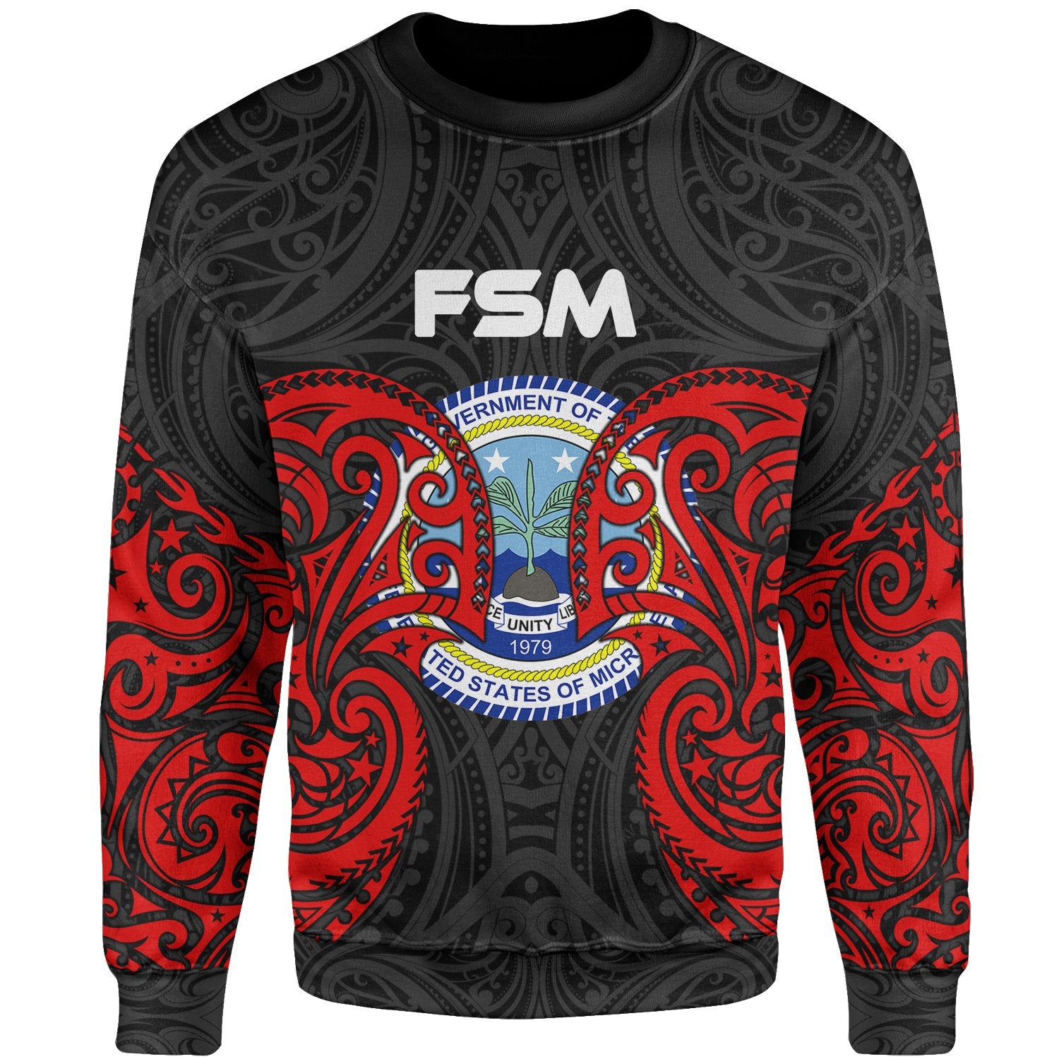 Federated States Of Micronesia Polynesian Sweater - Spirit Style Unisex Black - Polynesian Pride