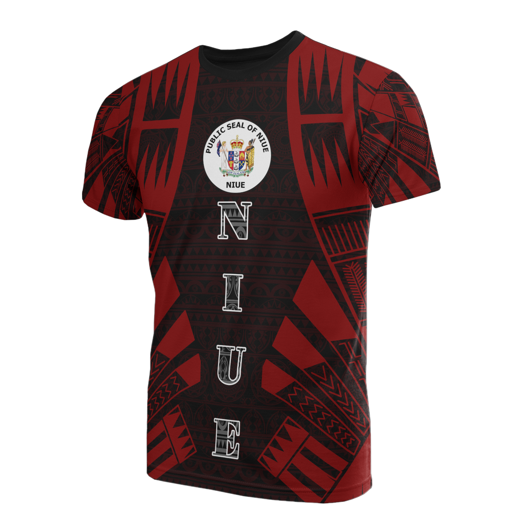 Niue T Shirt Niue Seal Polynesian Tattoo Red Style Unisex Red - Polynesian Pride