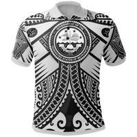 FSM Polo Shirt White Seal with Polynesian Tattoo Unisex White - Polynesian Pride