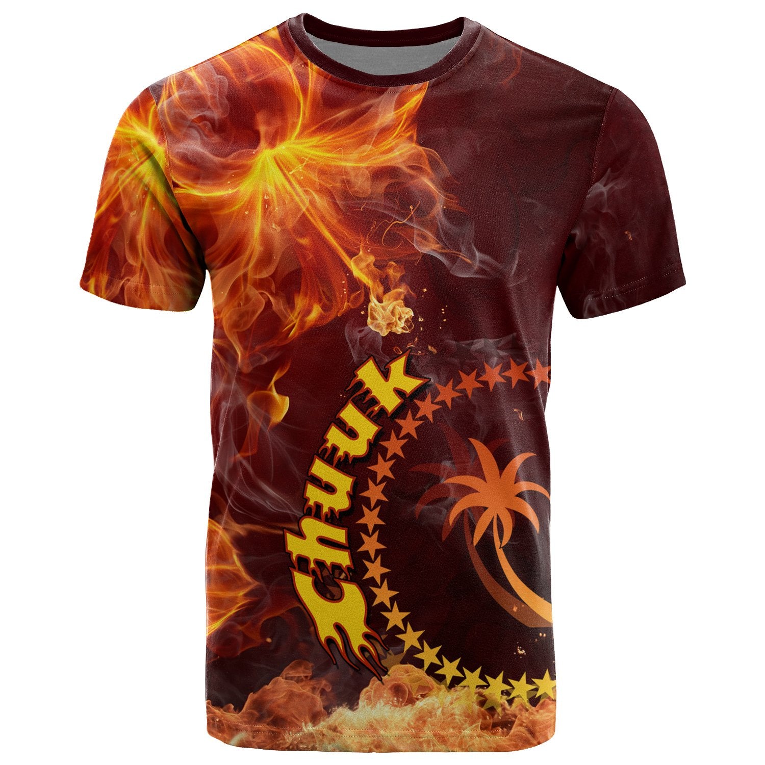 Chuuk Micronesia T Shirt Fire Hibiscus Unisex Art - Polynesian Pride