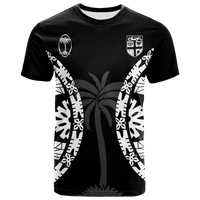 Custom Fiji Rugby Sevens Fijian Tapa Pattern T Shirt LT12 Unisex Black - Polynesian Pride