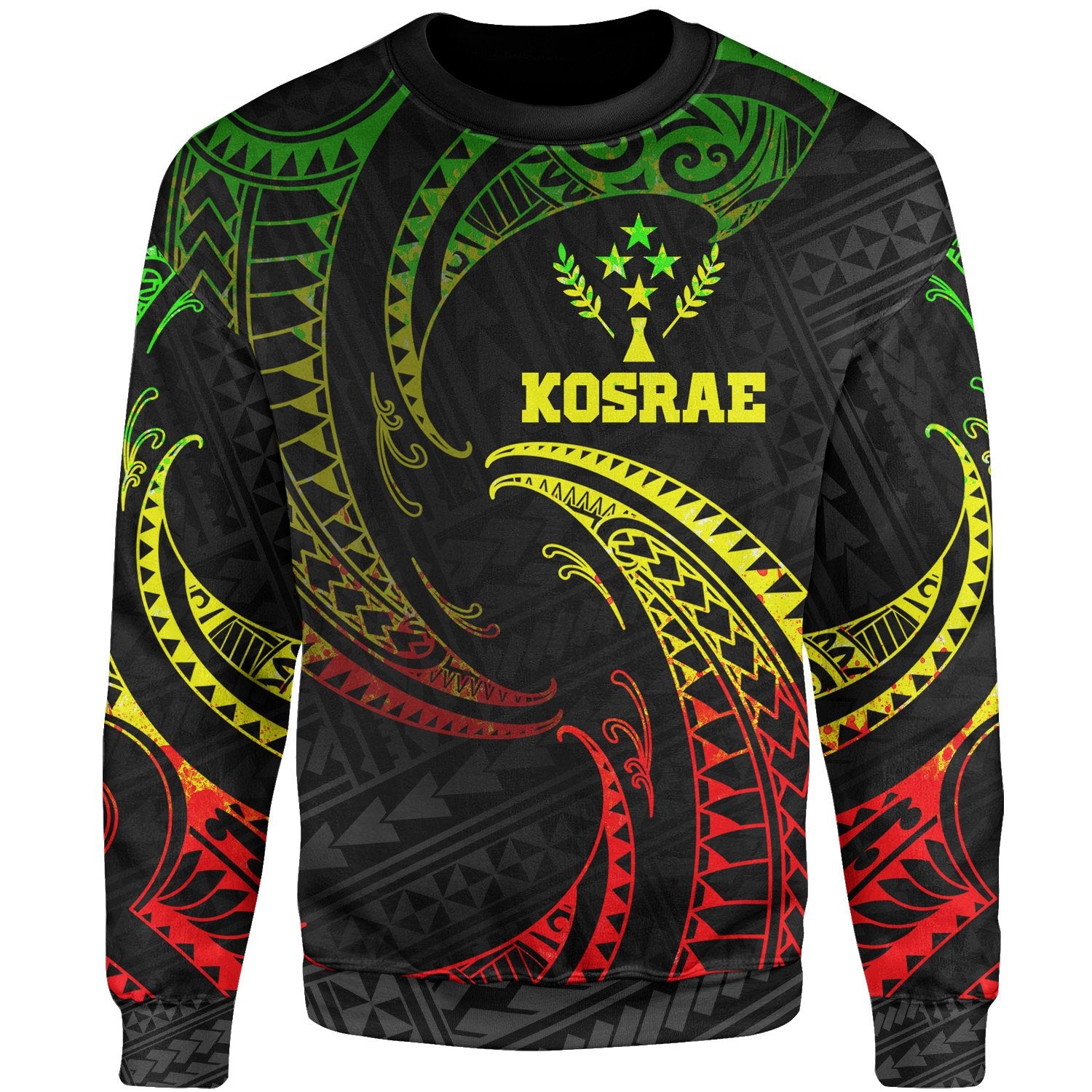 Kosrae Polynesian Sweater - Reggae Tribal Wave Unisex Reggae - Polynesian Pride