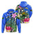 South Sea Islanders Kanakas Hibiscus Polynesia Hoodie LT2 Zip Hoodie BLUE - Polynesian Pride