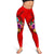 Guam Polynesian Women's Leggings - Floral With Seal Red - Polynesian Pride