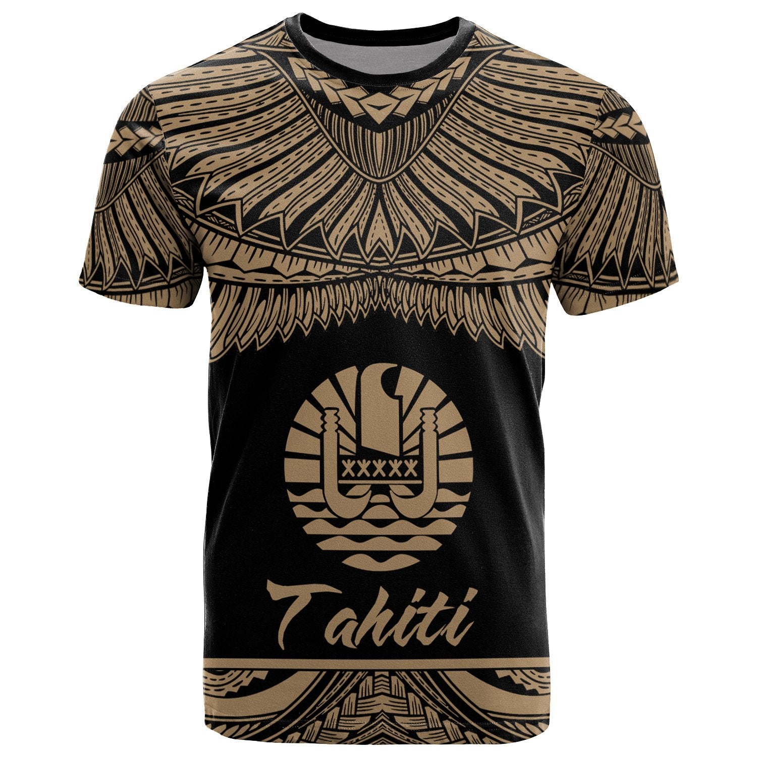 Tahiti Polynesian T Shirt Tahitian Pride Gold Version Unisex Art - Polynesian Pride