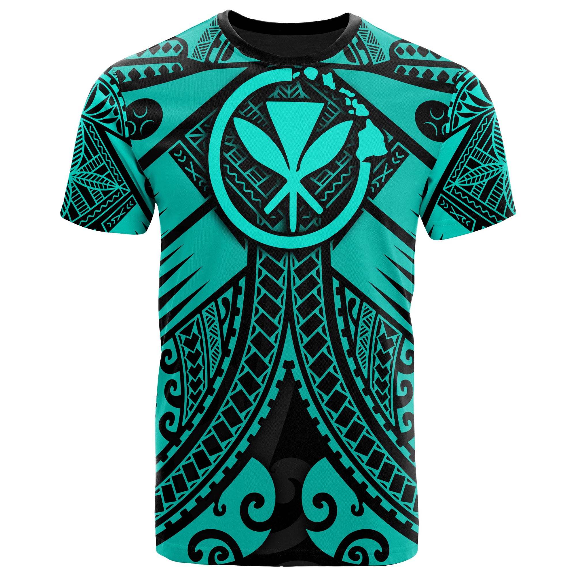 Hawaii Polynesian T Shirt Turquoise Kanaka Maoli Map Unisex Turquoise - Polynesian Pride