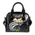 Pohnpei Shoulder Handbag - Pohnpei Seal Polynesian Patterns Plumeria (Black) - Polynesian Pride