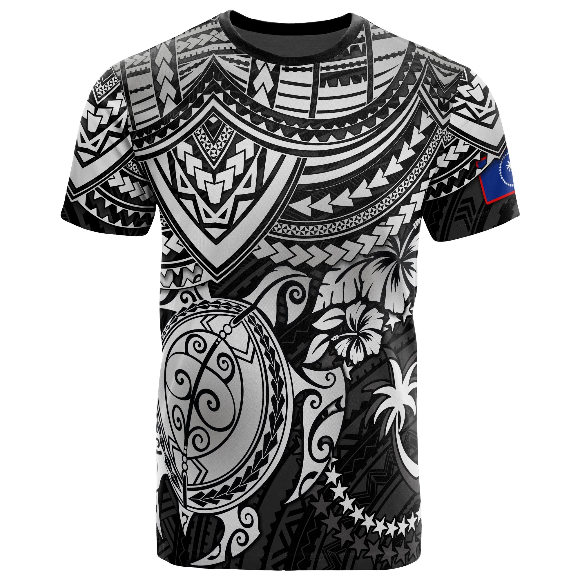 Chuuk T Shirt Chuuk Flag Polynesian White Turtle Hibiscus Unisex WHITE - Polynesian Pride