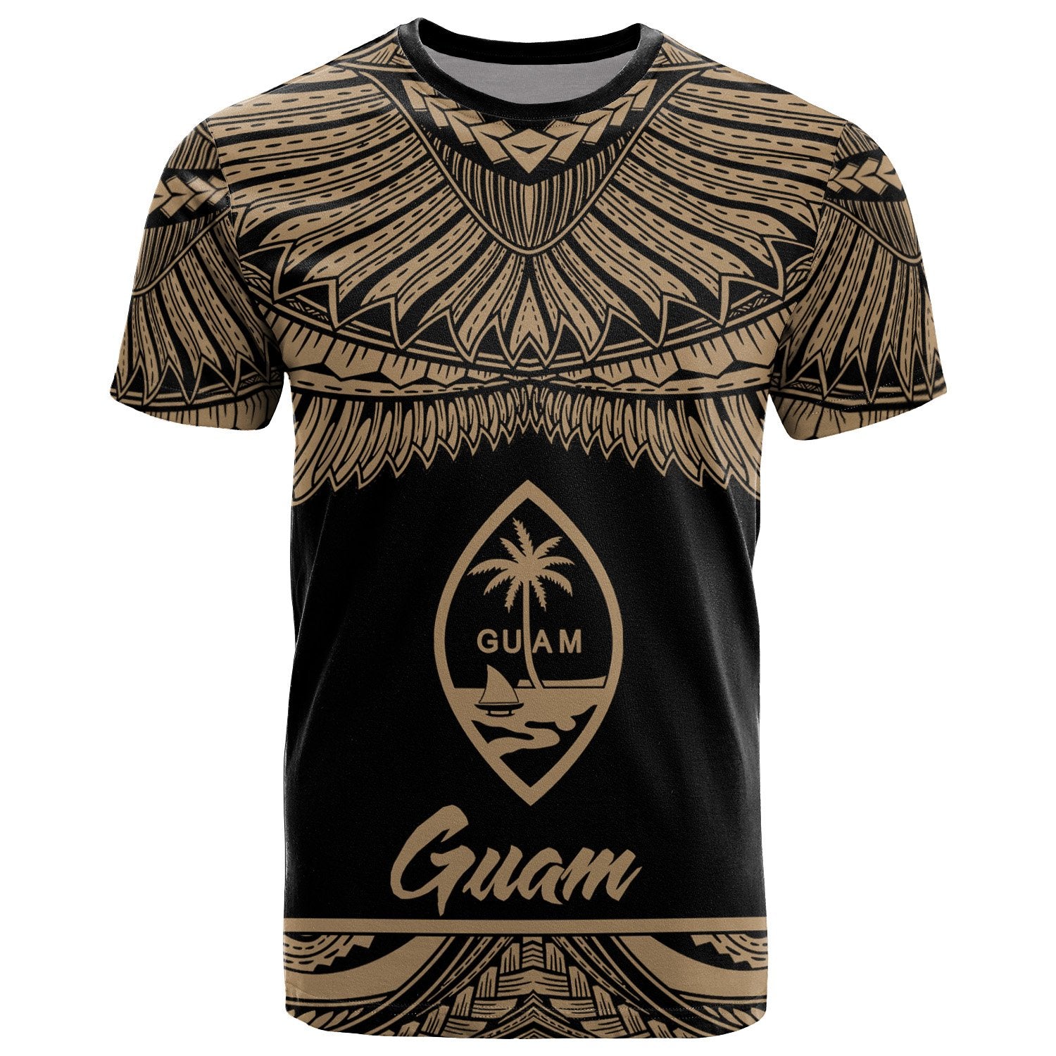 Guam Polynesian T Shirt Guam Pride Gold Version Unisex Art - Polynesian Pride