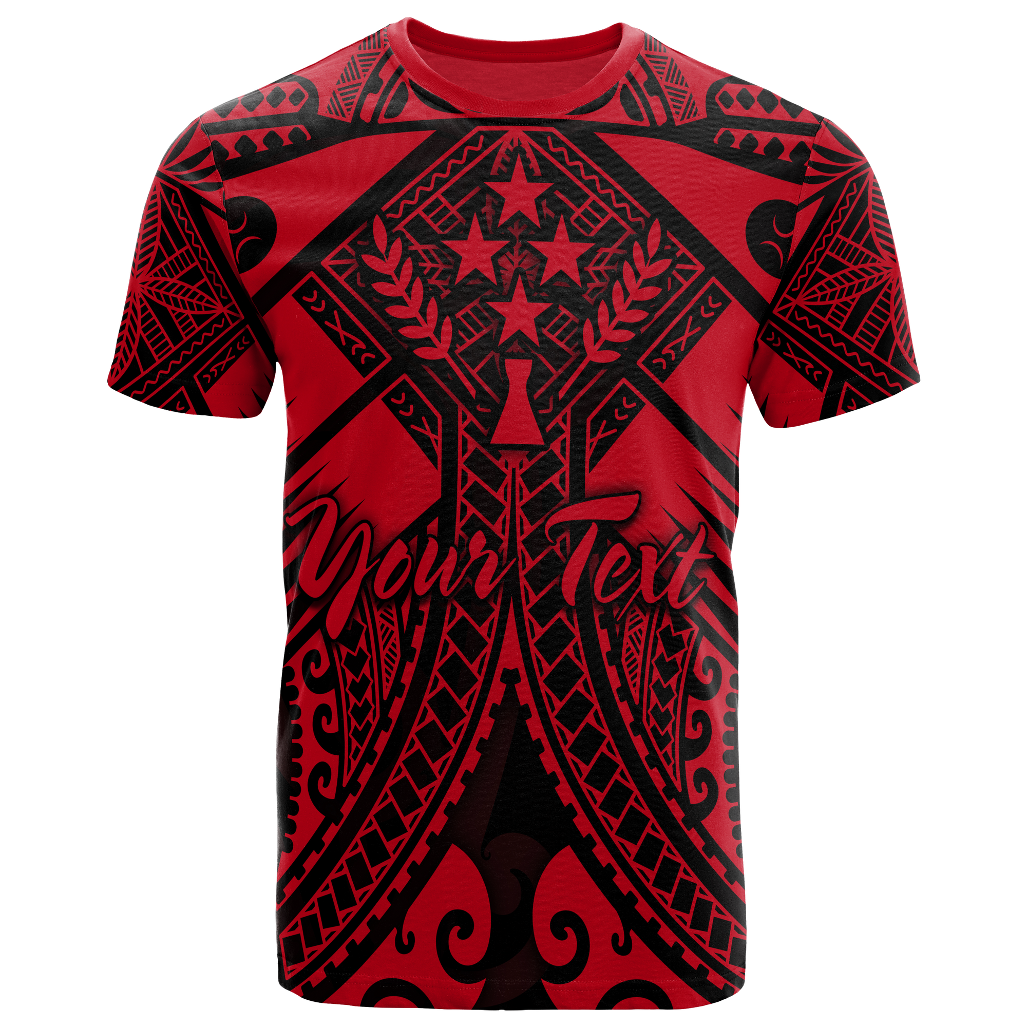 Kosrae Custom T Shirts Red Seal with Polynesian Tattoo Unisex Red - Polynesian Pride