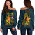 Vanuatu Polynesian Personalised Off Shoulder Sweater - Legend of Vanuatu (Blue) - Polynesian Pride