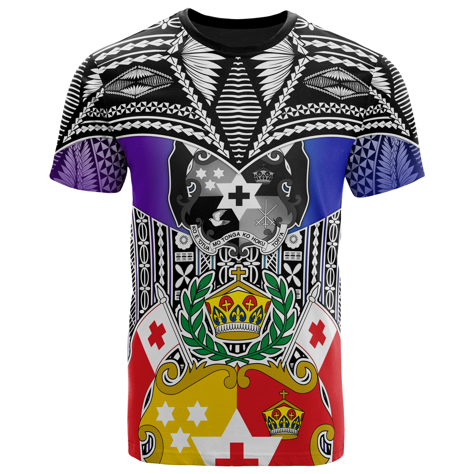 Tonga T Shirt Tonga Coat of Arms Colorful Style Unisex Blue - Polynesian Pride