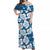 (Custom Personalised) Hawaii Off Shoulder Long Dress Blue Simple Tropical Flowers LT13 Women Blue - Polynesian Pride