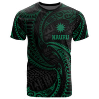 Nauru Polynesian All Over T Shirt Green Tribal Wave Unisex Green - Polynesian Pride