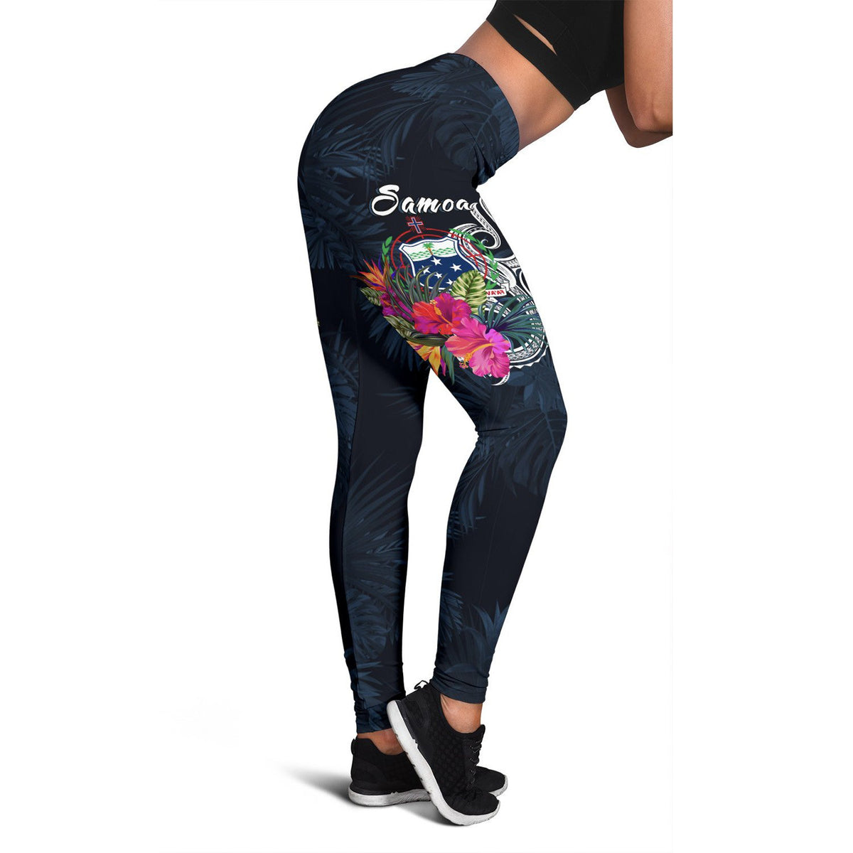 Samoa Polynesian Women Legging - Tropical Flowers - Polynesian Pride