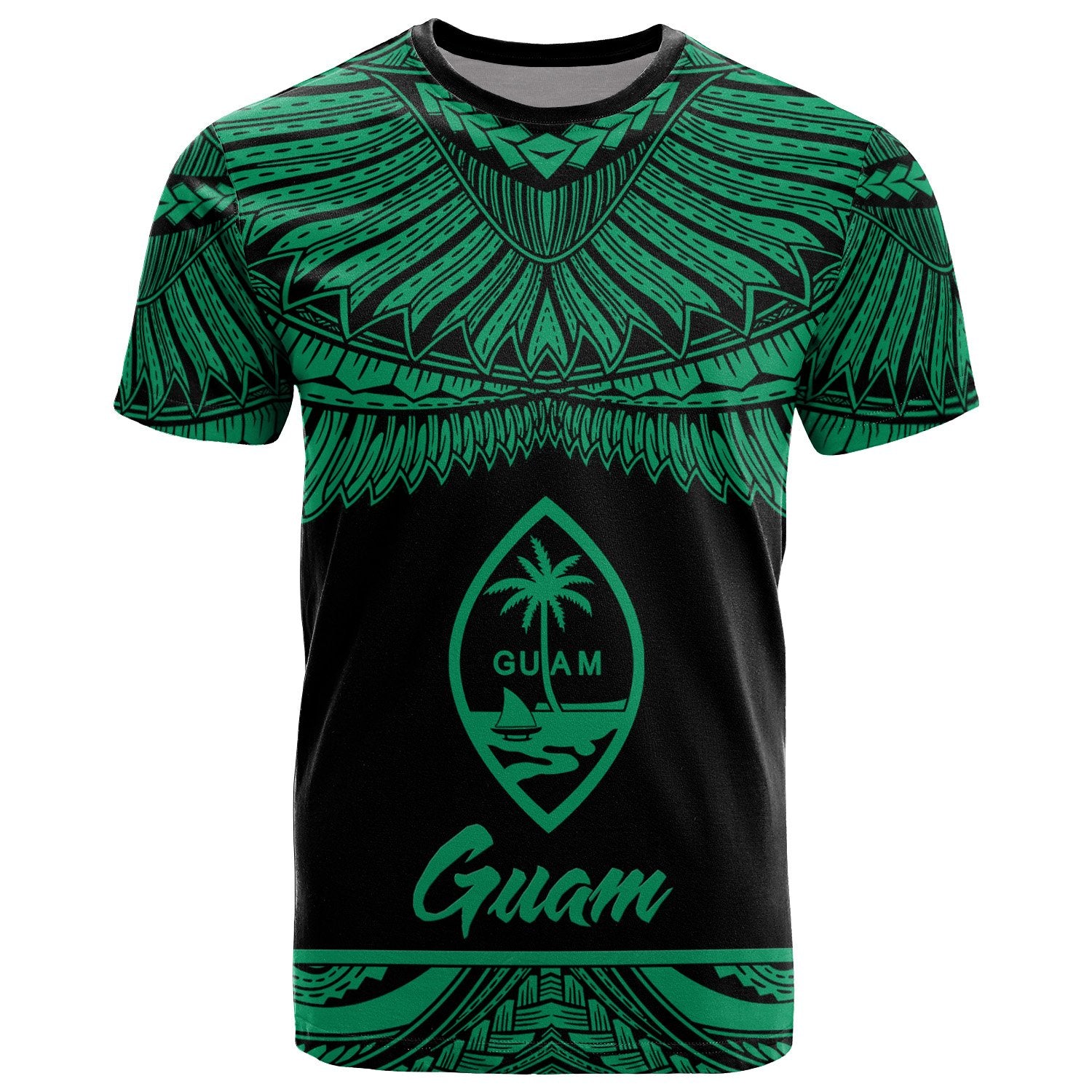 Guam Polynesian T Shirt Guam Pride Green Version Unisex Green - Polynesian Pride