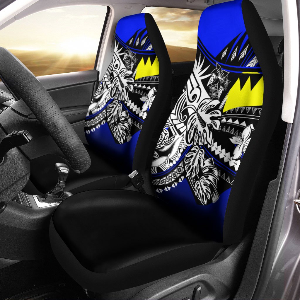 Palau Car Seat Cover - The Flow OF Ocean Blue Color Universal Fit Blue - Polynesian Pride