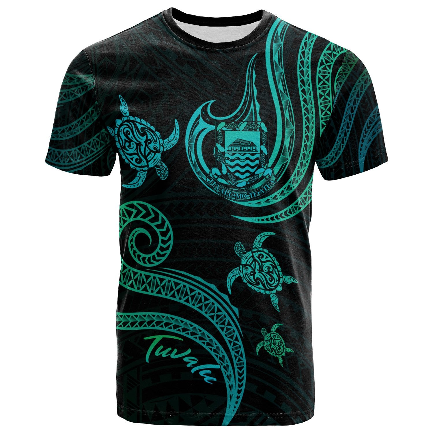 Tuvalu T Shirt Polynesian Turtle With Pattern Unisex Art - Polynesian Pride