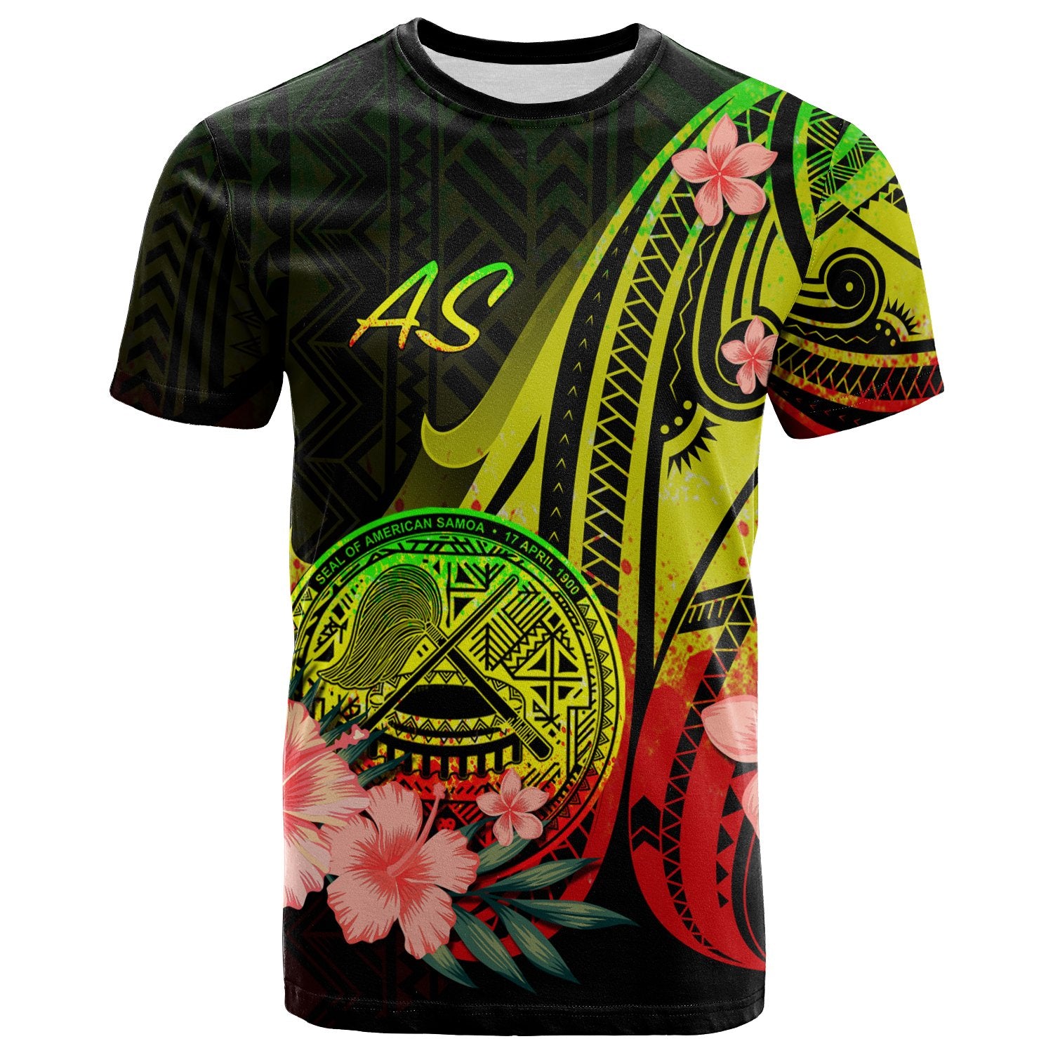 American Samoa T Shirt Reggae Polynesian Hibiscus Pattern Style Unisex Art - Polynesian Pride