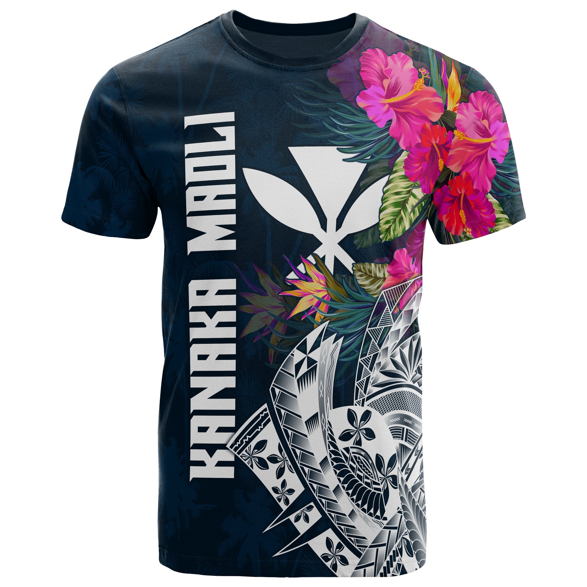 Hawaii T Shirt Polynesian Hibiscus with Summer Vibes Unisex Blue - Polynesian Pride