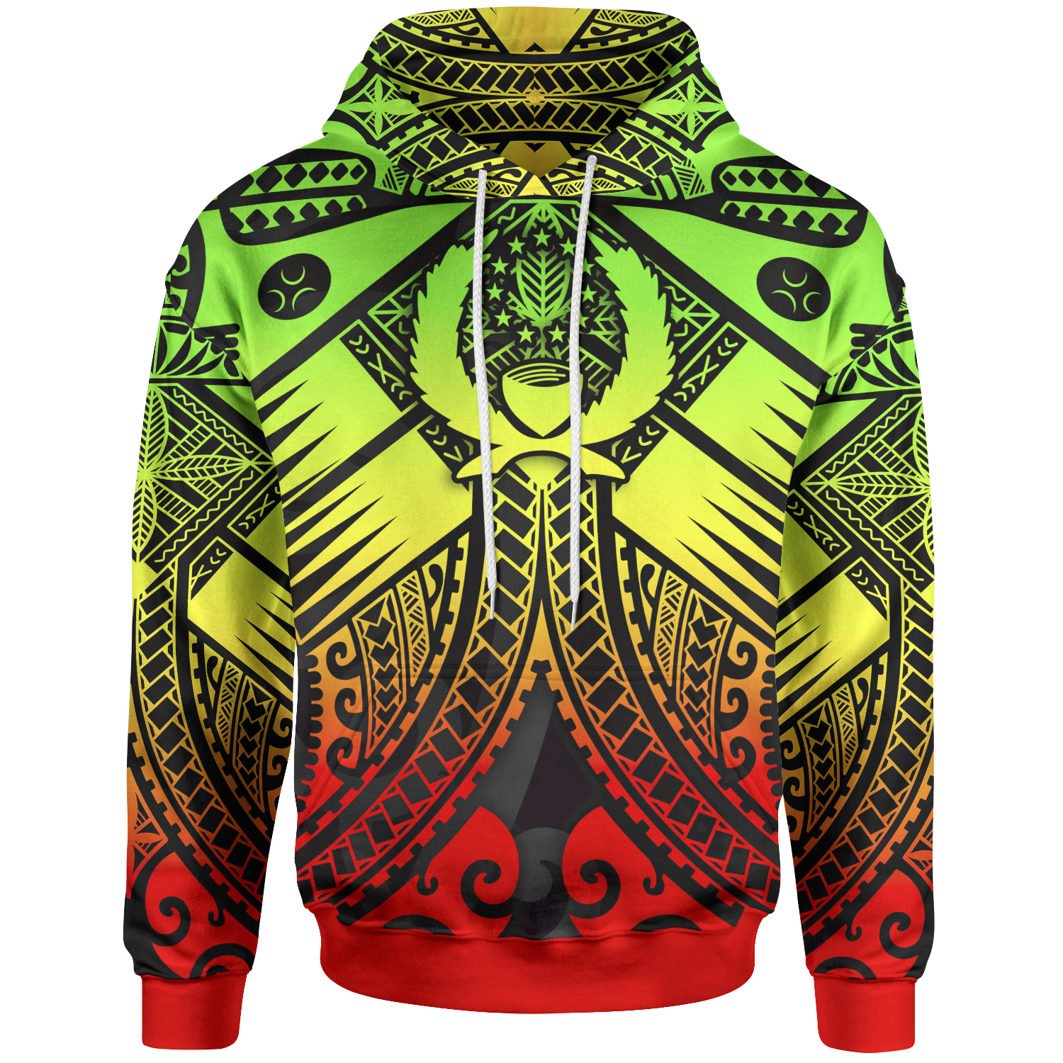 Pohnpei Hoodie Reggae Seal with Polynesian Tattoo Unisex Reggae - Polynesian Pride