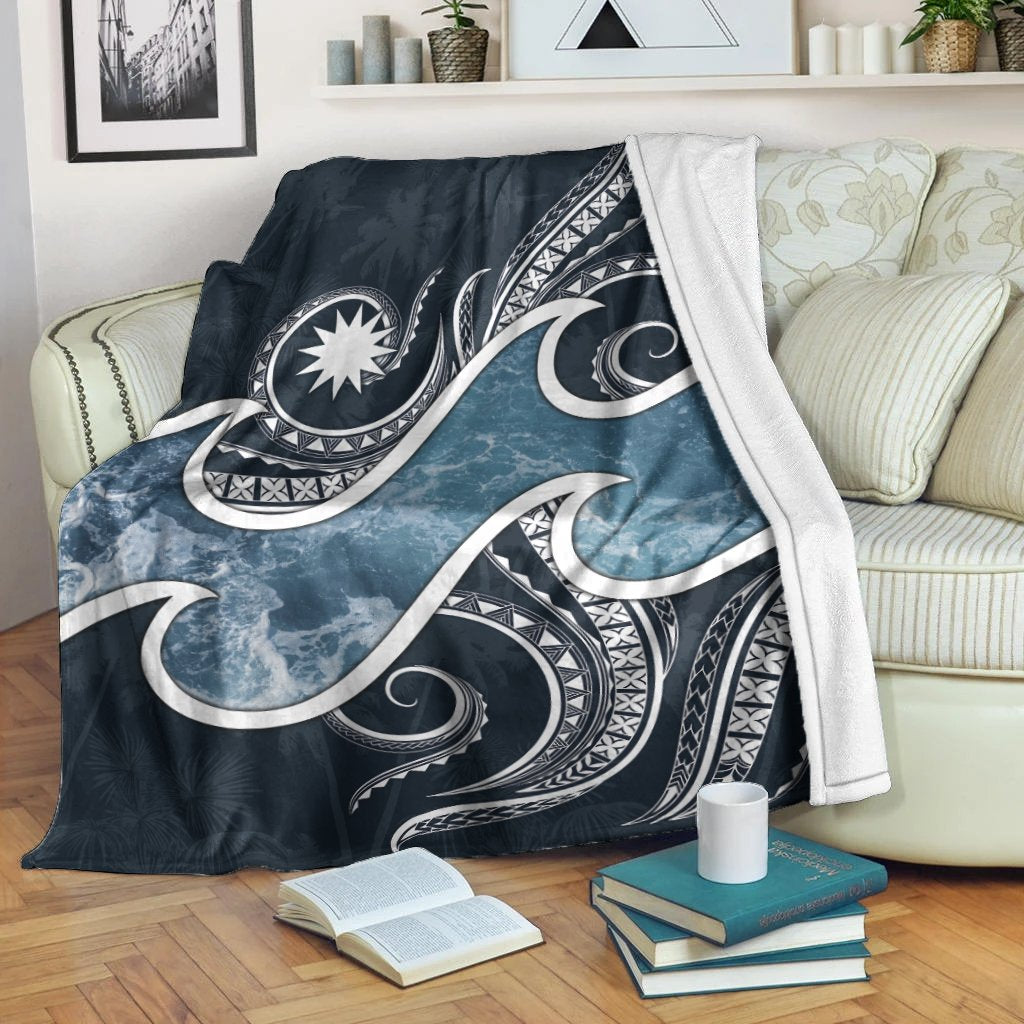 Nauru Polynesian Premium Blanket - Ocean Style White - Polynesian Pride