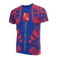 Wallis and Futuna T Shirt Wallis and Futuna Coat of Arms Polynesian Tattoo Blue Style Unisex Art - Polynesian Pride