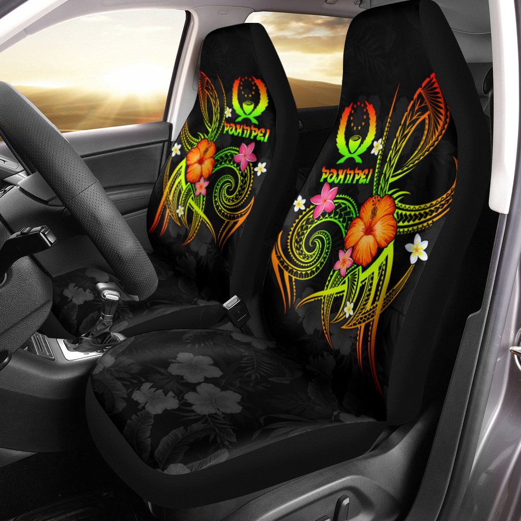 Pohnpei Polynesian Car Seat Covers - Legend of Pohnpei (Reggae) Universal Fit Reggae - Polynesian Pride